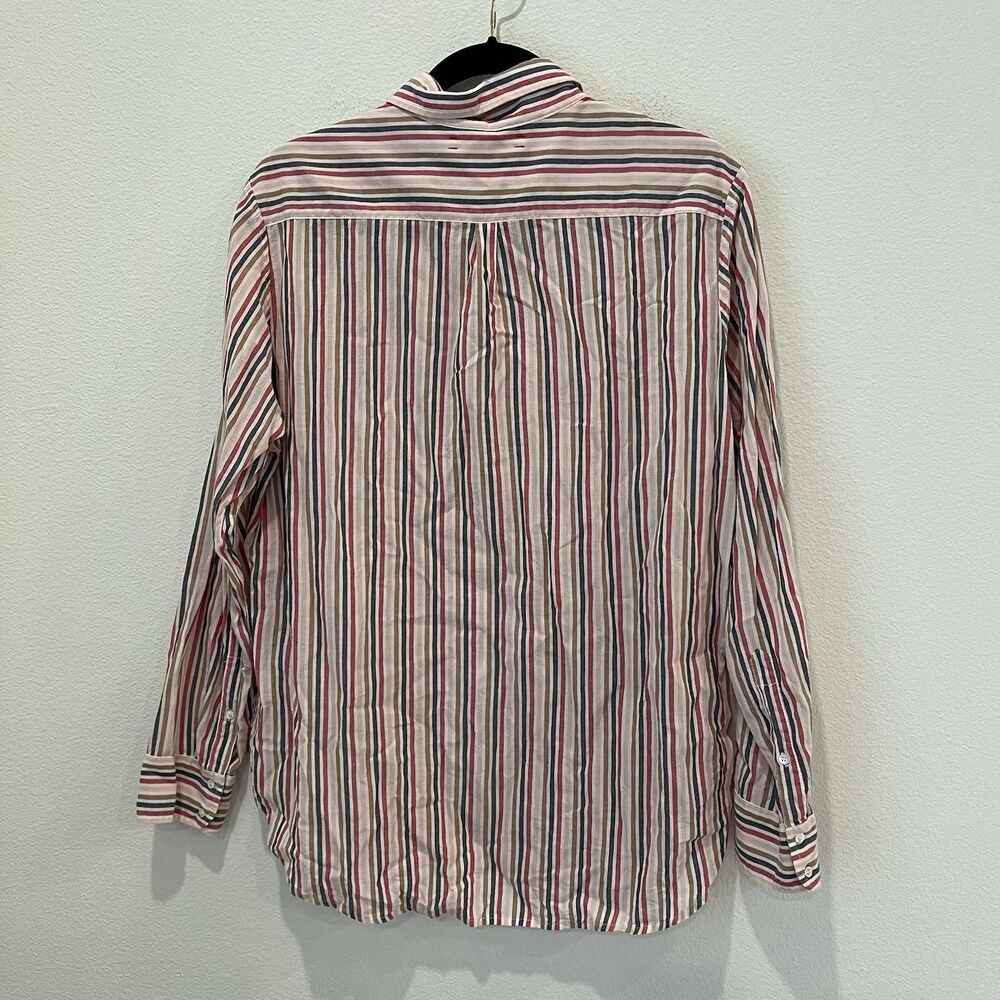 Xirena Women’s button up shirt size M striped long sleeve multi Preppy Summer - Picture 4 of 6